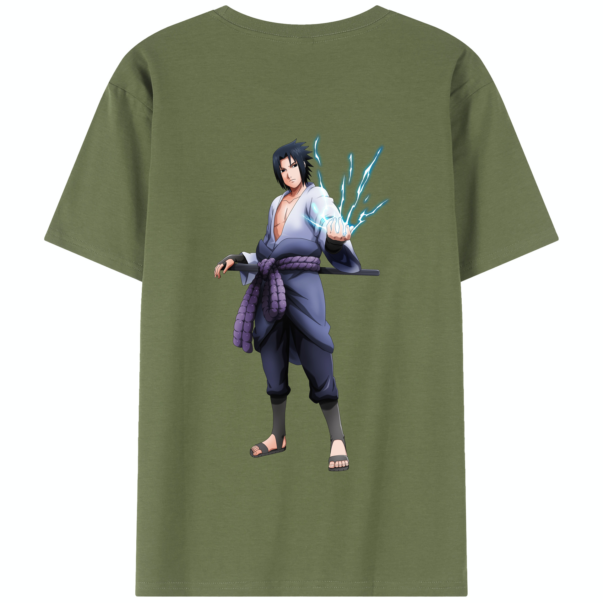 （画像用） NARUTO -ナルト- うちは サスケ Uchiha Sasuke 綿100％半袖Tシャツ（背面プリント）